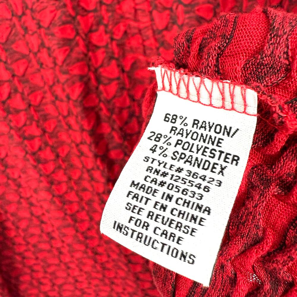 Habitat Sz Medium Red Wearable Art to Wear Artsy Blouse Shirt Top Christmas - Picture 7 of 8